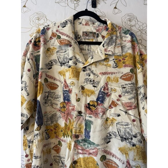 Tori Richard Shirt Hawaiian Men’s XXL 2XL Cocktail Martini Dominoes Rayon USA - Picture 2 of 5